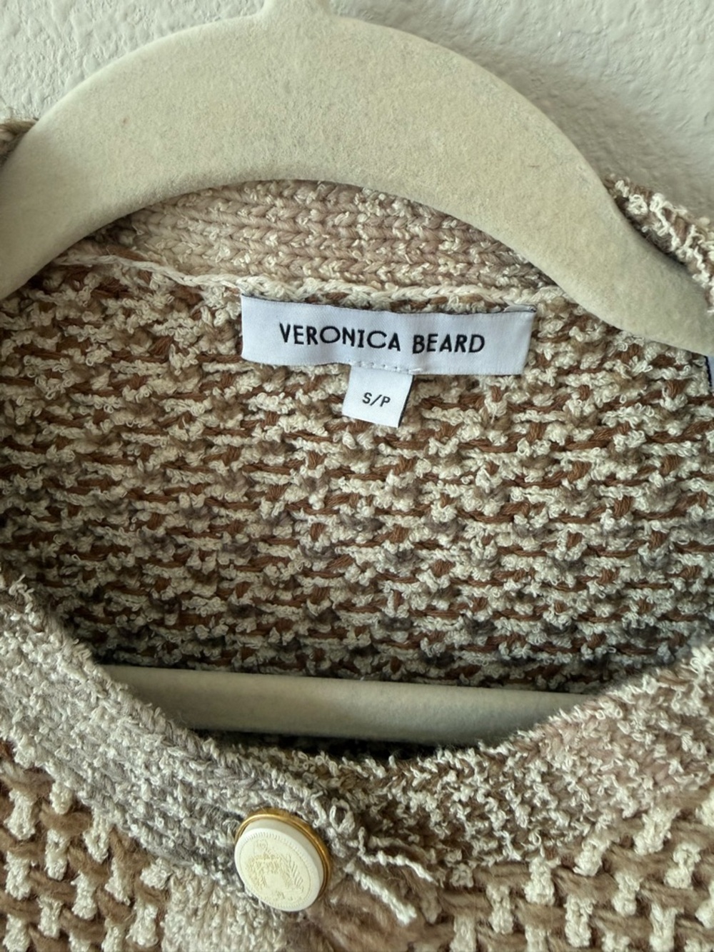 Veronica Beard Sariyah Knit Jacket Desert Khaki Multi Small - Picture 9 of 14